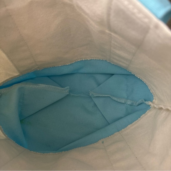 Trader Joes Mini Canvas Tote Bag Blue Green Logo NWT Limited Edition - Picture 4 of 8